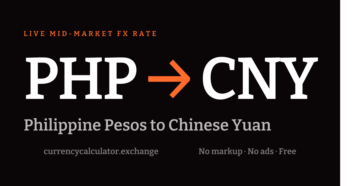 PHP to CNY — Philippine Pesos to Chinese Yuan Exchange Rate Today ...