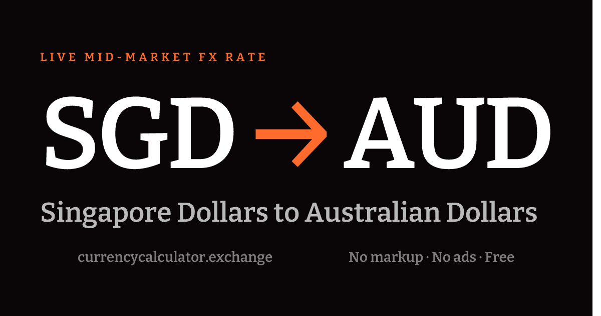 SGD to AUD — Singapore Dollars to Australian Dollars Exchange Rate ...